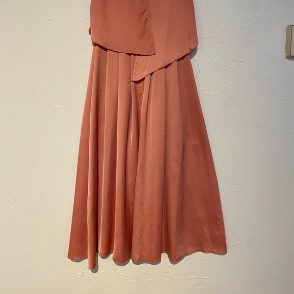 ASOS DESIGN crop top thigh split satin midi dress - Picture 7 of 17